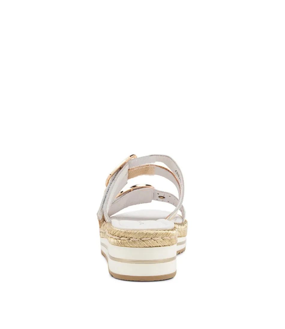 Django & Juliette | Espadrilles Femme Blanc Abbas à Motifs Bohèmes | Style Décontracté à Lanières
