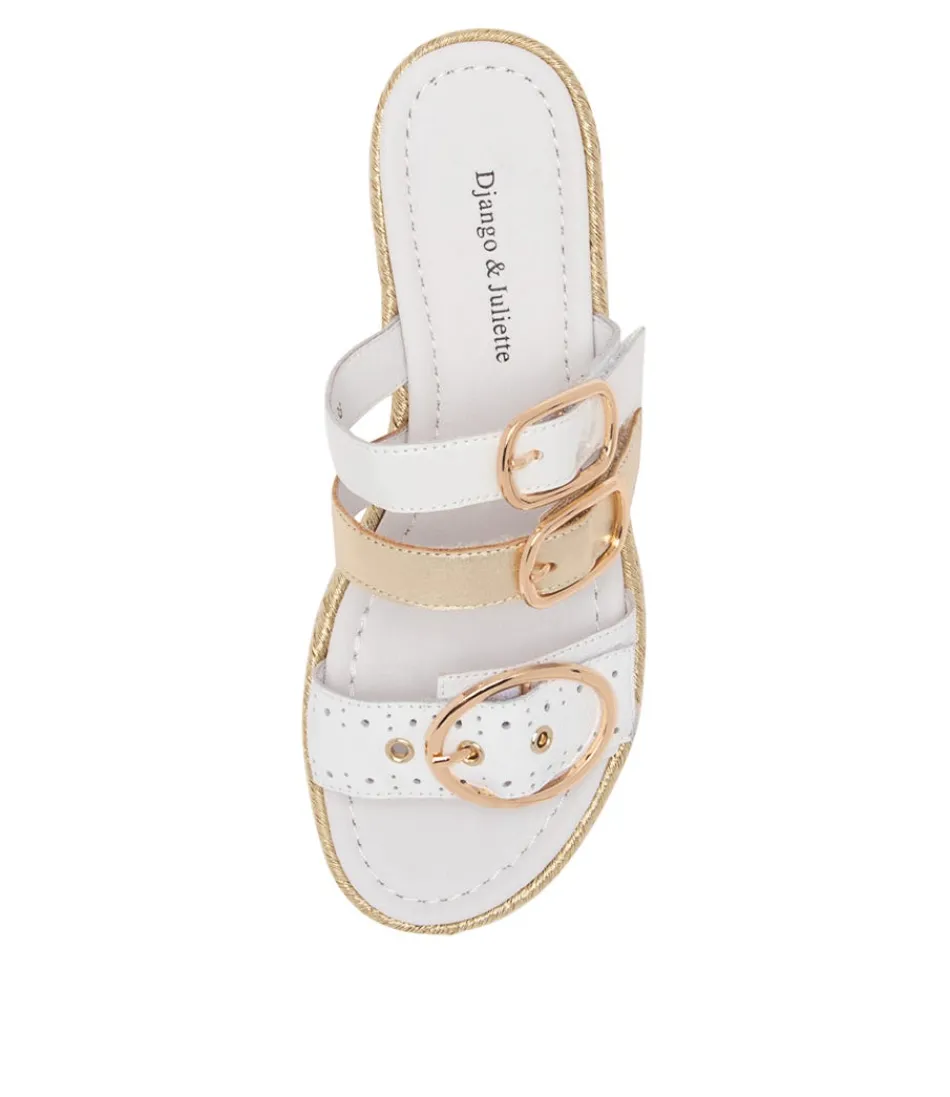 Django & Juliette | Espadrilles Femme Blanc Abbas à Motifs Bohèmes | Style Décontracté à Lanières