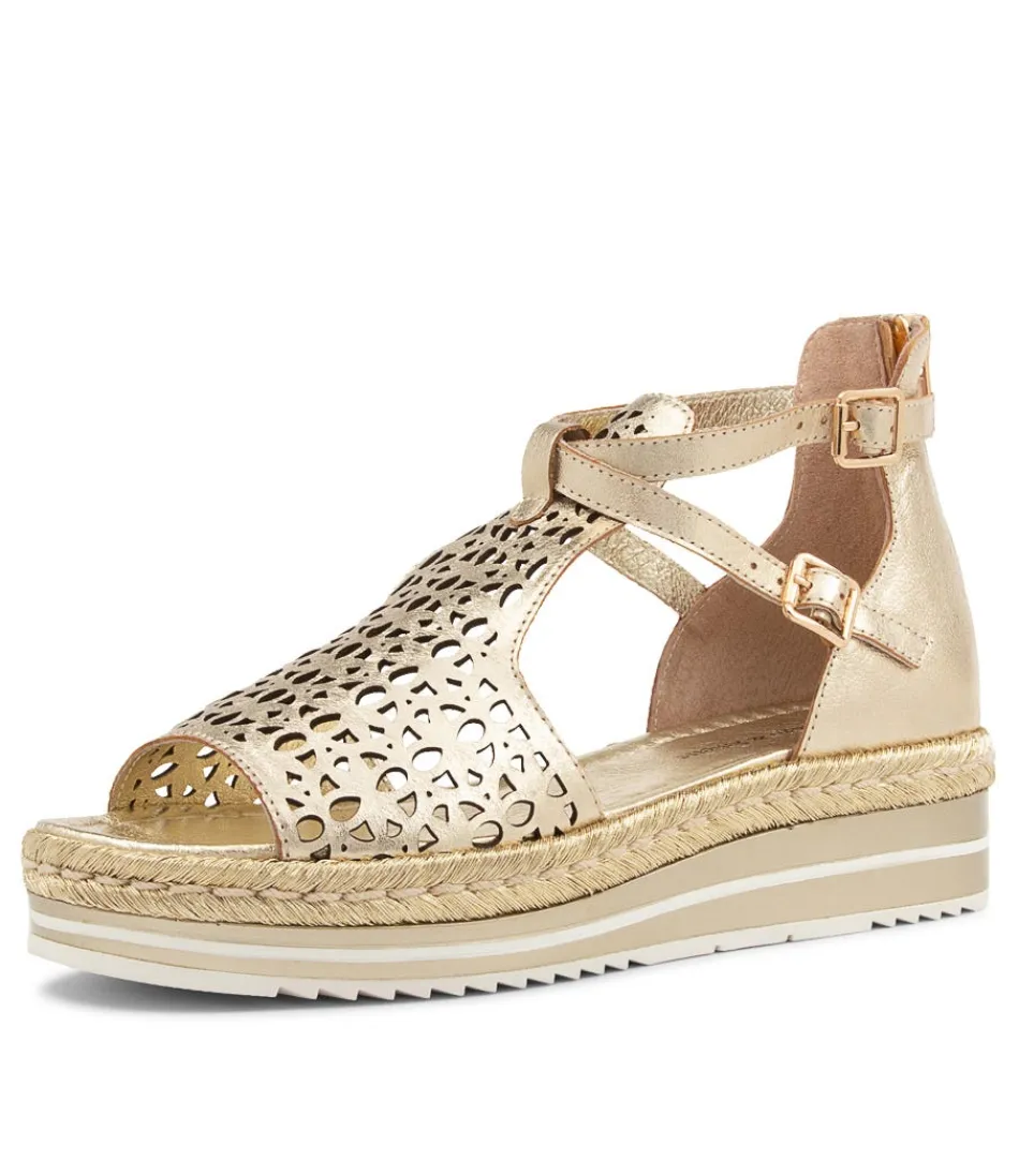 Sandales DJANGO & JULIETTE pour femme - Espadrilles en cuir doré sable avec tressage artisanal - Modèle confortable style méditerranéen