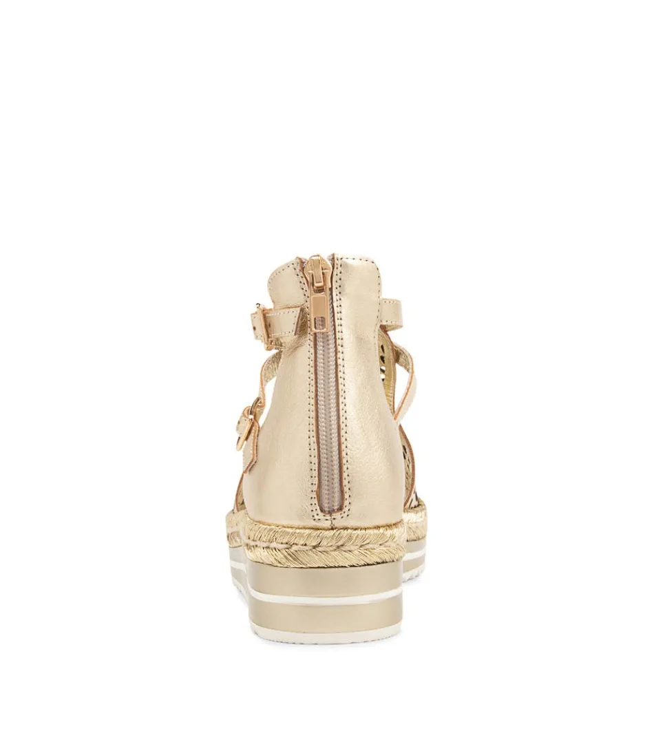 Sandales DJANGO & JULIETTE pour femme - Espadrilles en cuir doré sable avec tressage artisanal - Modèle confortable style méditerranéen
