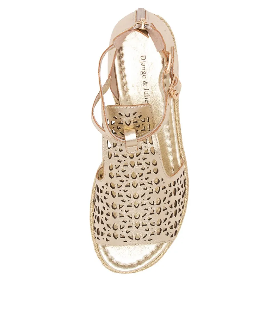 Sandales DJANGO & JULIETTE pour femme - Espadrilles en cuir doré sable avec tressage artisanal - Modèle confortable style méditerranéen