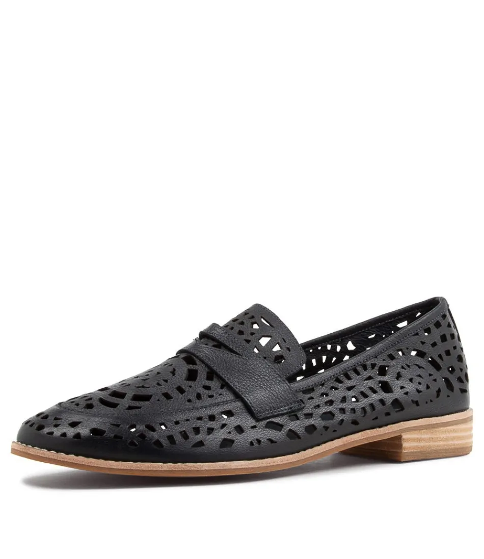 Mocassins femme en cuir marine - Modèle Addah Lrg par Django & Juliette