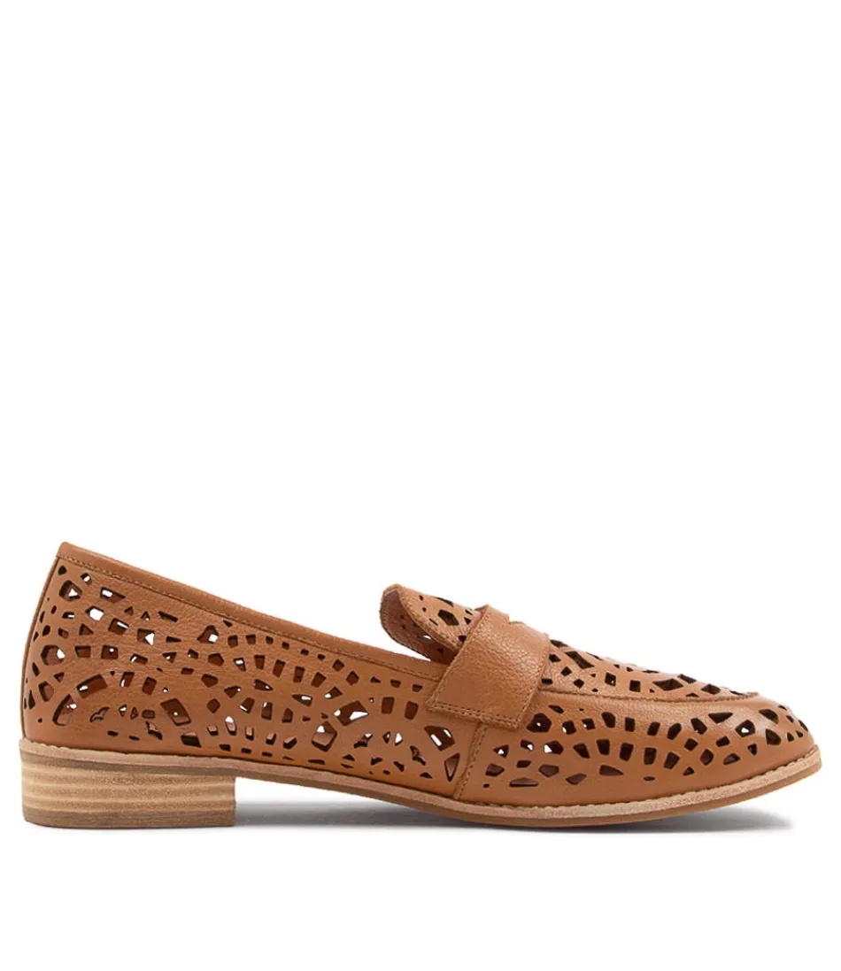 Mocassins DJANGO et JULIETTE Addah Grande Taille - Cuir Camel Élégantes pour Femme