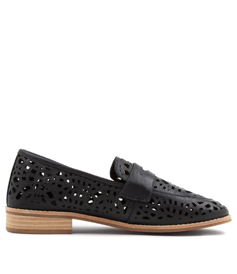 Mocassins Femme DJANGO & JULIETTE - Addah en Cuir Véritable Bleu Marine | Chaussures Élégantes pour Tenue Urbaine