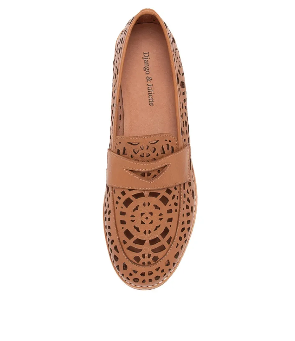 Mocassins Femme Django & Juliette - Modèle Addah en Cuir Caramel Souple
