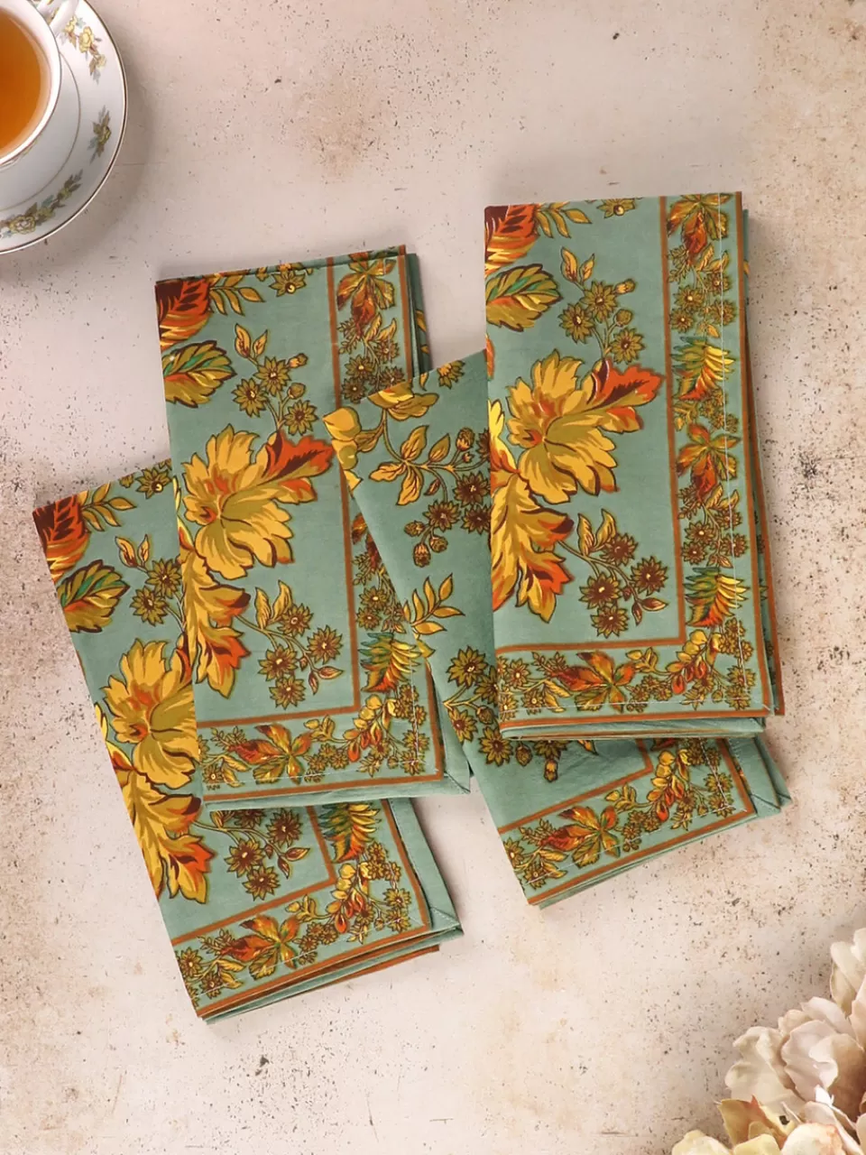 Lot de 4 serviettes élégantes motifs Adirondack - Promotion exclusive April Cornell