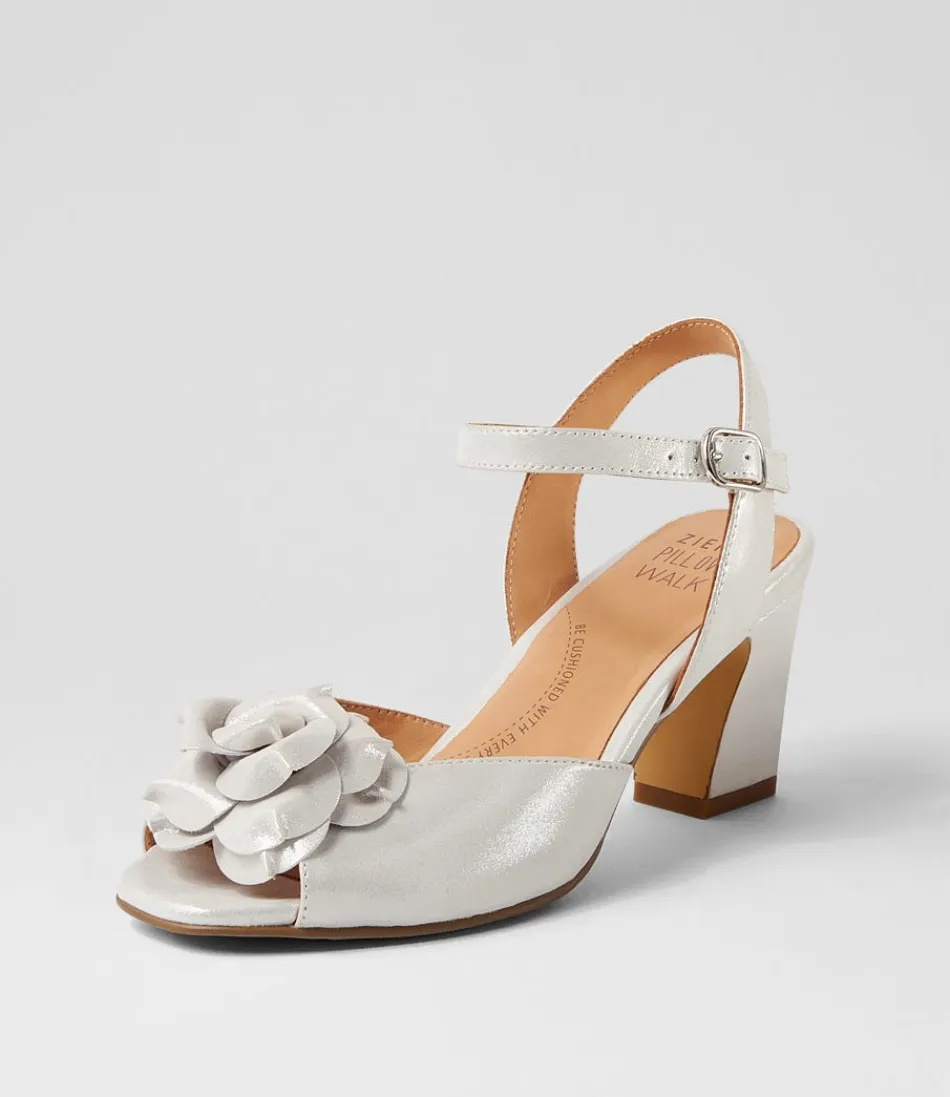 Sandales Confort ZIERA Aggie W - Cuir Iridescent Argenté pour Femme
