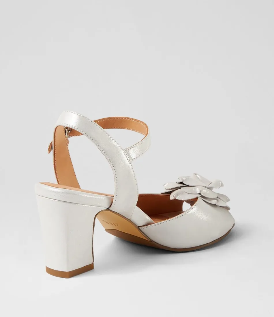 Sandales Confort ZIERA Aggie W - Cuir Iridescent Argenté pour Femme