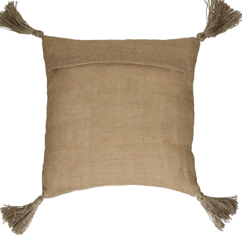 Coussin décoratif Pomax - Collection AIDA  
Tissage mixte coton & jute naturels  
Format carré 45x45 cm - Rouge passion  
Confection artisanale pour intérieur chaleureux