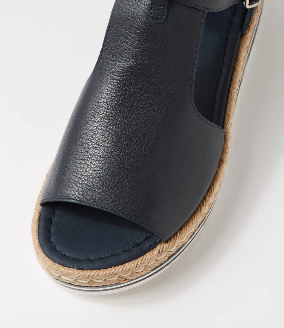 Élégantes espadrilles pour femme DJANGO & JULIETTE - Modèle Alexys Taille Large en Cuir Marin Souple - Style Méditerranéen Intemporel