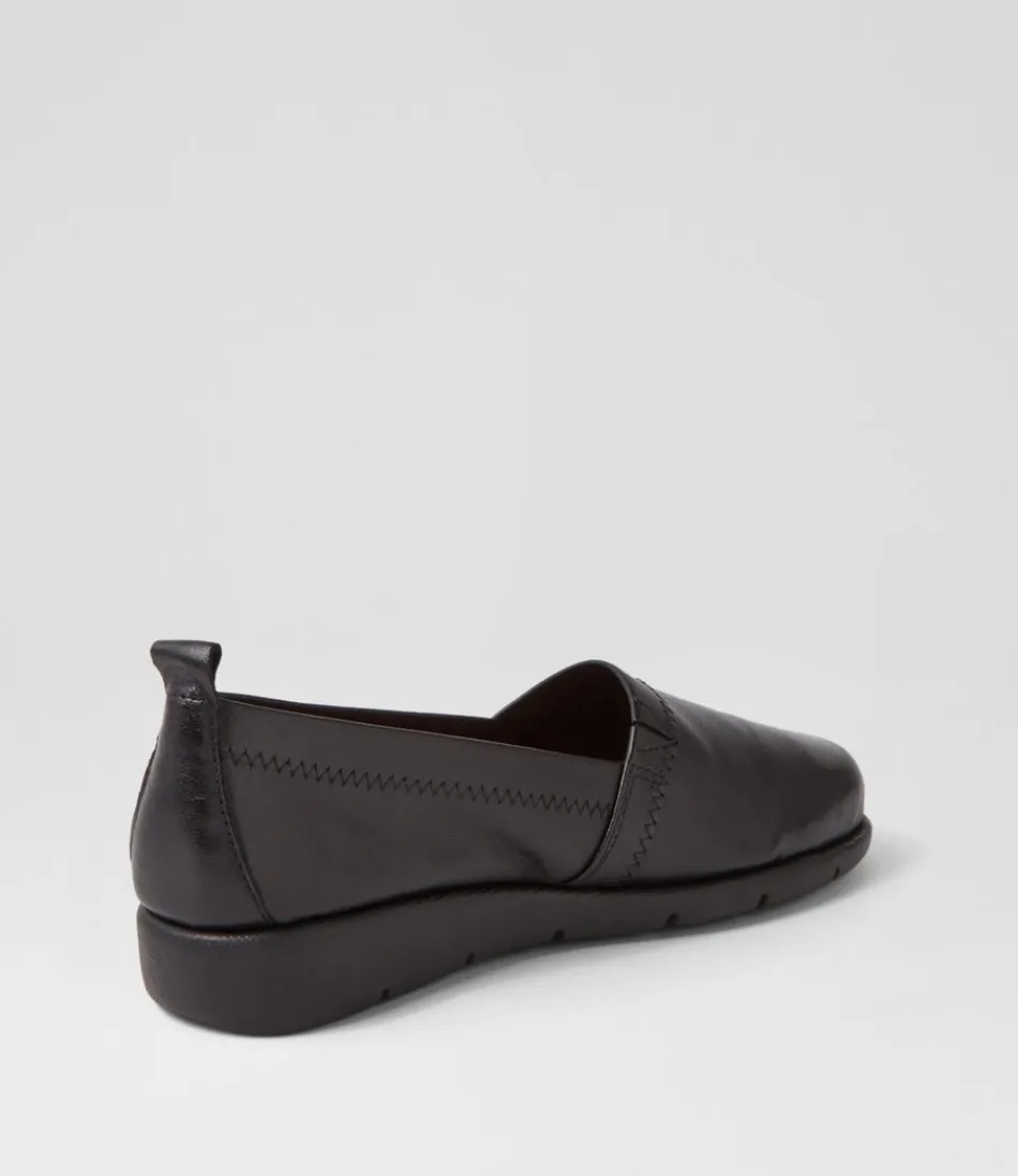 Mocassins Aliner en cuir noir - Confort optimal et douceur exceptionnelle pour femme  
Chaussures d'intérieur/extérieur à semelle memory foam - Style intemporel avec empreinte minimaliste  
Modèle féminin conçu pour les journées actives - Cuir souple résistant aux froissements