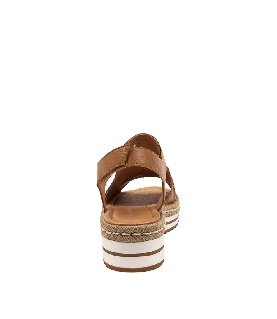 Espadrilles élégantes DJANGO & JULIETTE pour femme - Modèle Alora en cuir brun foncé - Confort et style méditerranéen - Collection Printemps