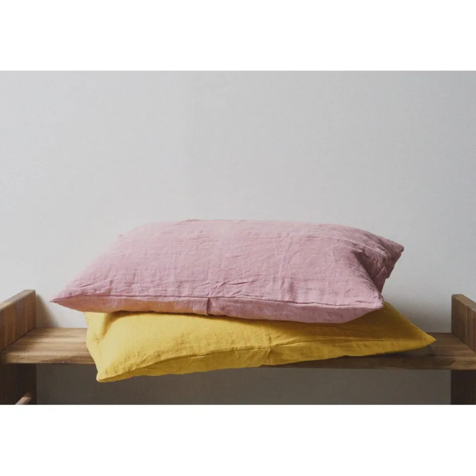 Coussin décoratif lin Pomax Alpha Basics - 70x50 cm, jaune moutarde éclatant