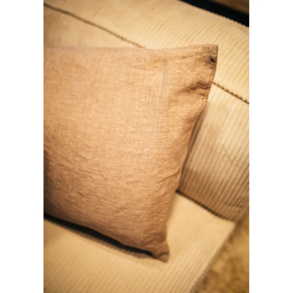 Coussin d'appoint décoratif en lin pur | Dimensions généreuses 70x50cm | Teinture naturelle - Collection Essentiels Alpha par Pomax