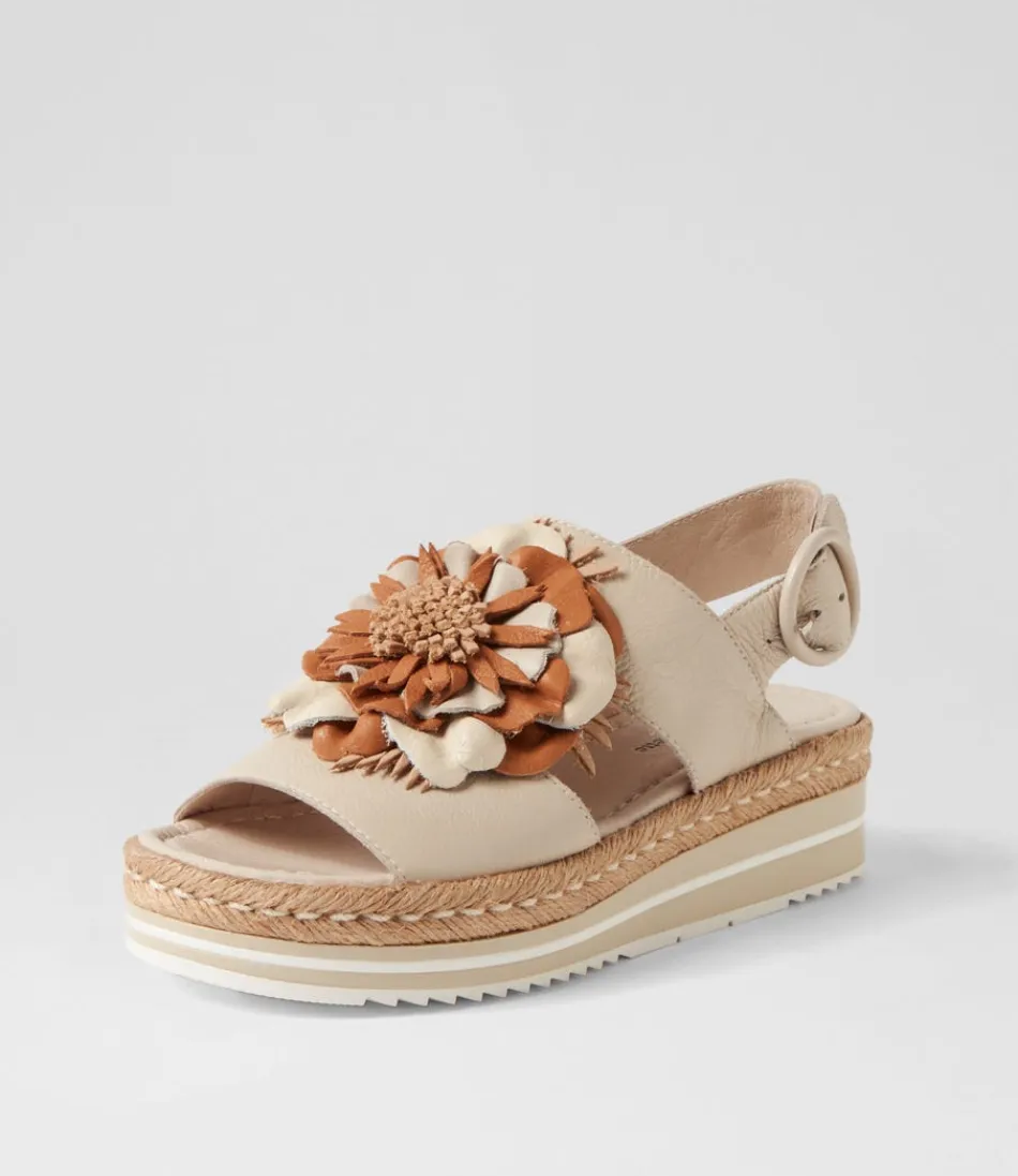 Espadrilles femme DJANGO & JULIETTE - Modèle Amare en cuir naturel multi-tones amande  
Chaussures d'été artisanales avec semelle en jute et détails de maroquinerie contrastés  
Style bohème chic pour tenues estivales - Taille confortable avec lacets réglables