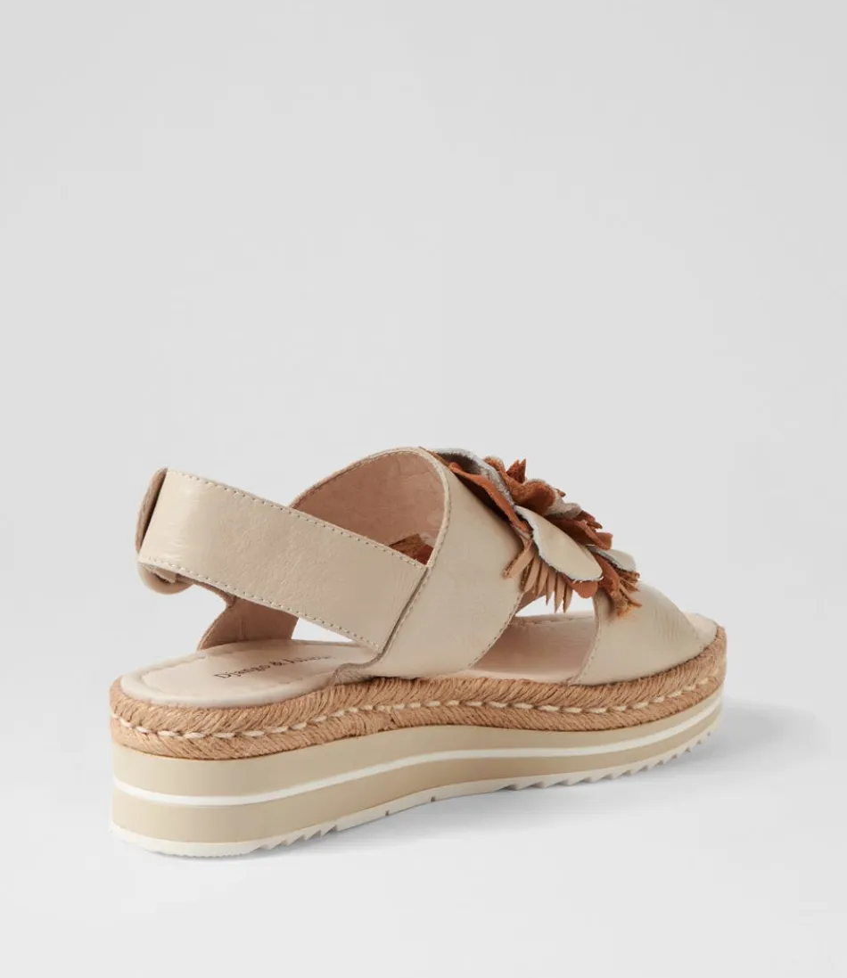 Espadrilles femme DJANGO & JULIETTE - Modèle Amare en cuir naturel multi-tones amande  
Chaussures d'été artisanales avec semelle en jute et détails de maroquinerie contrastés  
Style bohème chic pour tenues estivales - Taille confortable avec lacets réglables