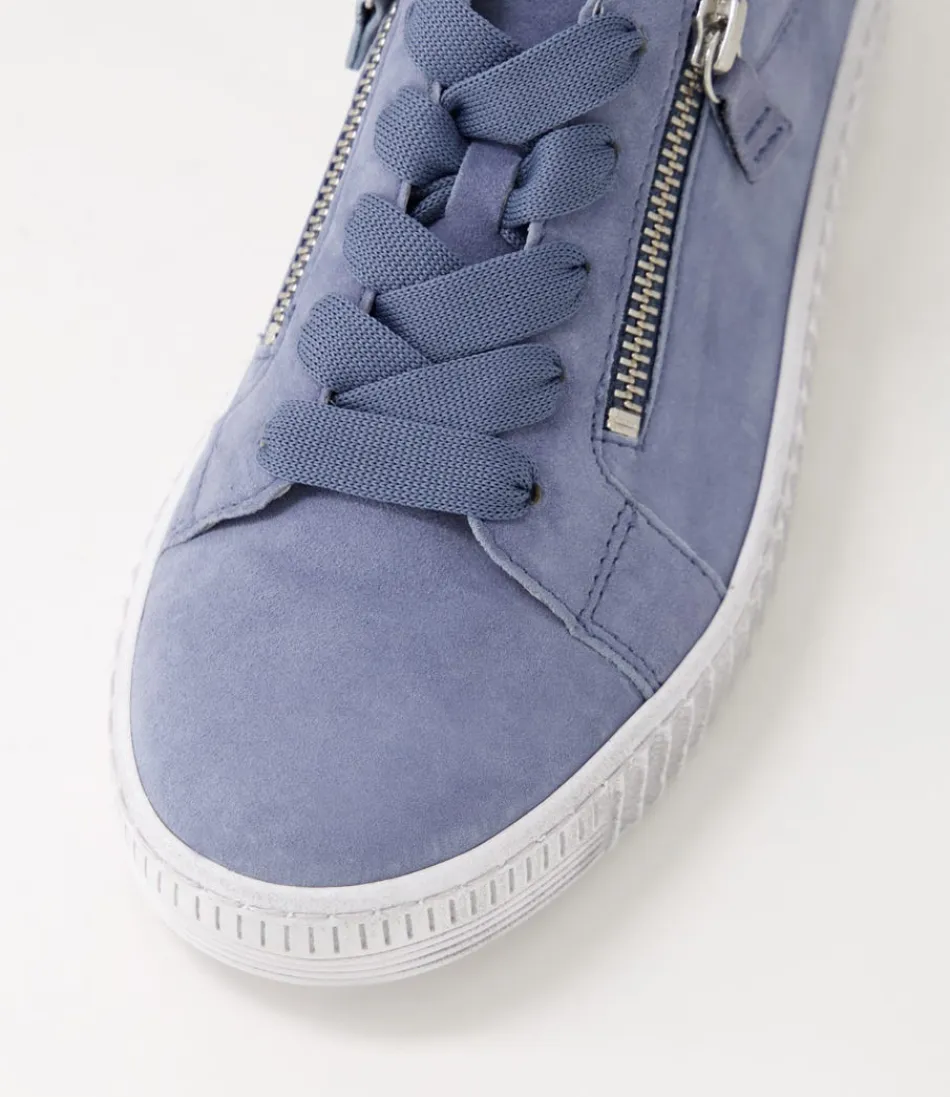 Chaussures GABOR Amelia Nautic - Sneakers Femme en Daim Blanc Nacré avec Semelle Confort Dynamique