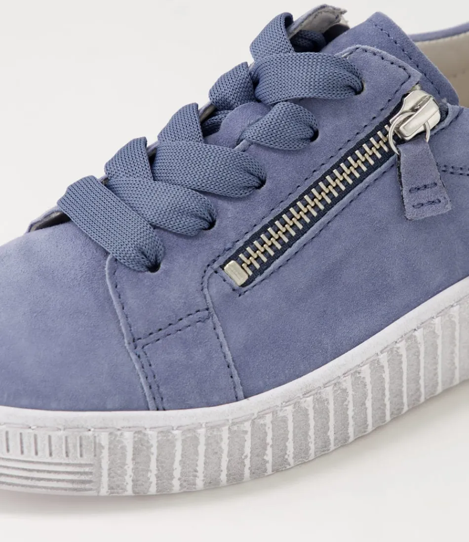 Chaussures GABOR Amelia Nautic - Sneakers Femme en Daim Blanc Nacré avec Semelle Confort Dynamique