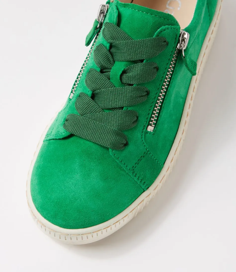 Chaussures GABOR Amelia Confort - Baskets en daim souple femme, teinte vert-beige raffinée