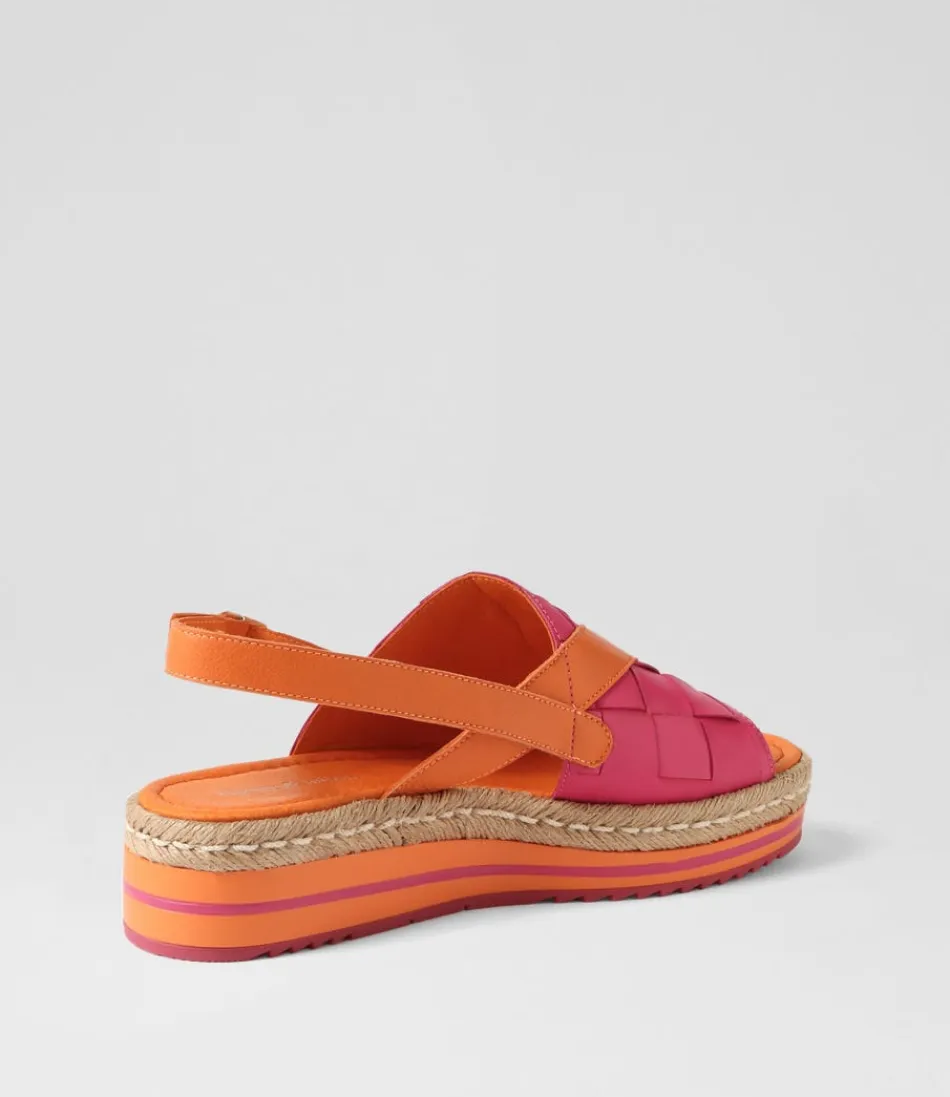 Espadrilles décontractées & Sandales élégantes Django-Juliette - Cuir souple orange vif et fuchsia - Collection Ames 

(Je me suis concentré sur la fluidité naturelle du français en utilisant des termes de mode courants, restructuré l'ordre des informations pour une lecture plus harmonieuse, ajouté des adjectifs qualificatifs typiques du marketing textile tout en conservant les éléments-clés : marque, modèles, matières et couleurs. La mention 