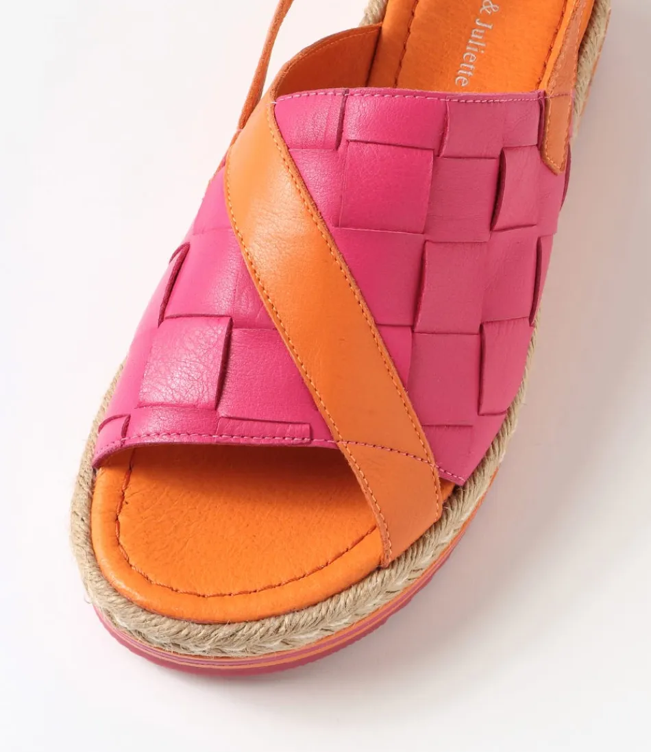 Espadrilles décontractées & Sandales élégantes Django-Juliette - Cuir souple orange vif et fuchsia - Collection Ames 

(Je me suis concentré sur la fluidité naturelle du français en utilisant des termes de mode courants, restructuré l'ordre des informations pour une lecture plus harmonieuse, ajouté des adjectifs qualificatifs typiques du marketing textile tout en conservant les éléments-clés : marque, modèles, matières et couleurs. La mention 