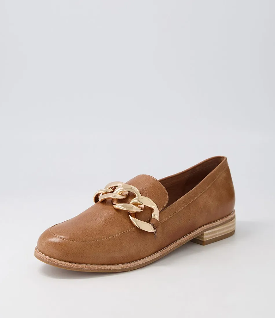 Derby féminins Django & Juliette - Mocassins en cuir souple camel Ampard - Chaussures d'intérieur/extérieur élégantes et confortables