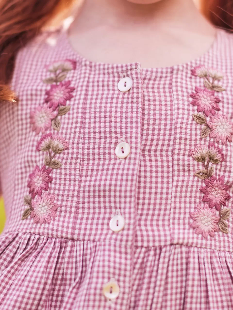 Robe Fille à Carreaux Vichy - Style Britannique Printanier (Collection April Cornell)