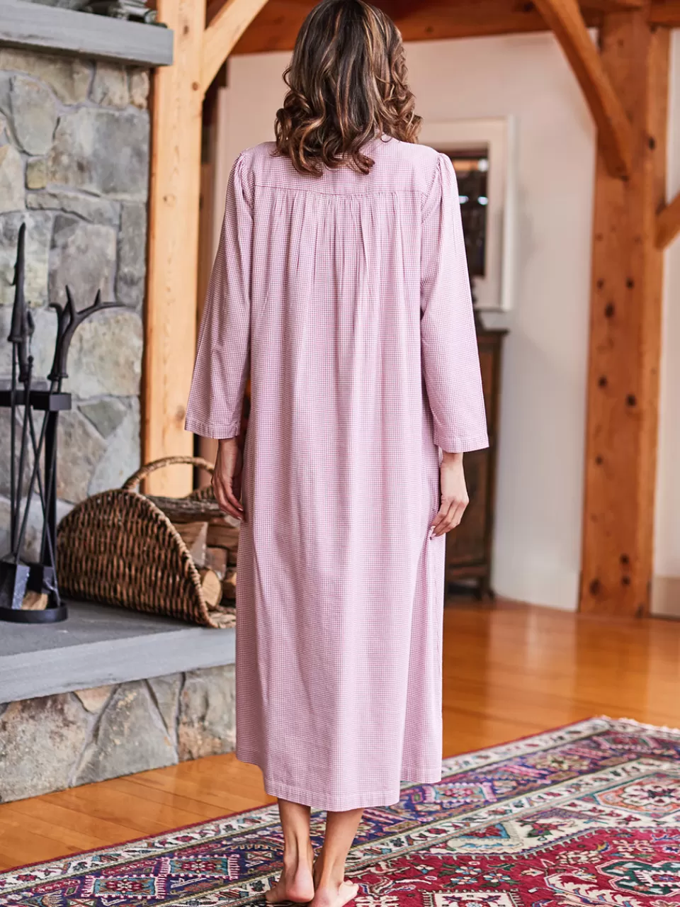 Chemise de Nuit à Carreaux Anglais - Collection Printanière April Cornell à Prix Doux