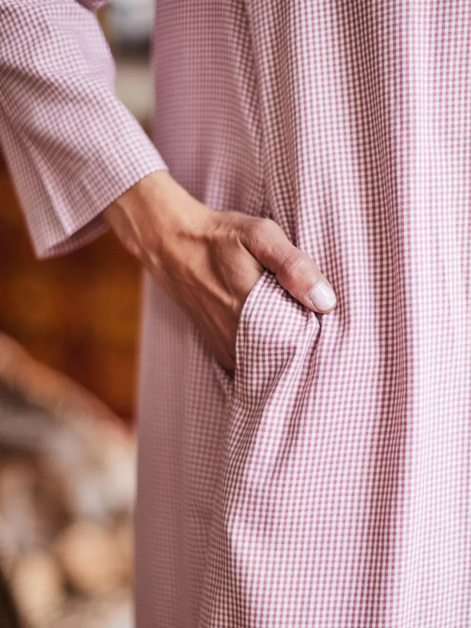 Chemise de Nuit à Carreaux Anglais - Collection Printanière April Cornell à Prix Doux
