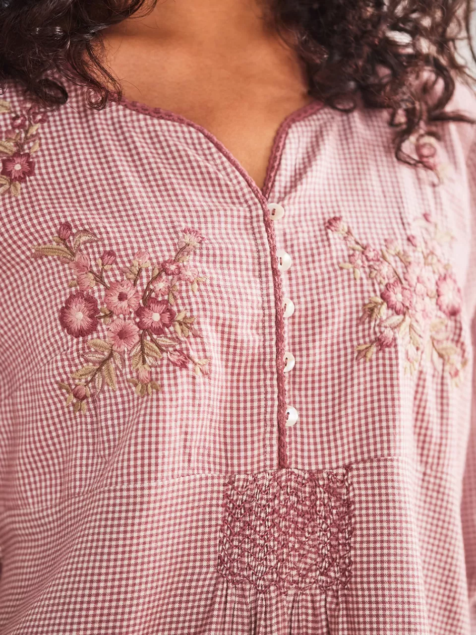 Pyjama Femme Vichy Printanier April Cornell - Ensemble Confortable en Coton Biologique | Promotion Élégante