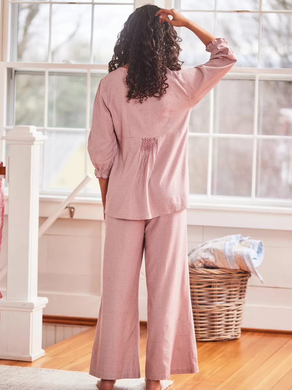 Pyjama Femme Vichy Printanier April Cornell - Ensemble Confortable en Coton Biologique | Promotion Élégante