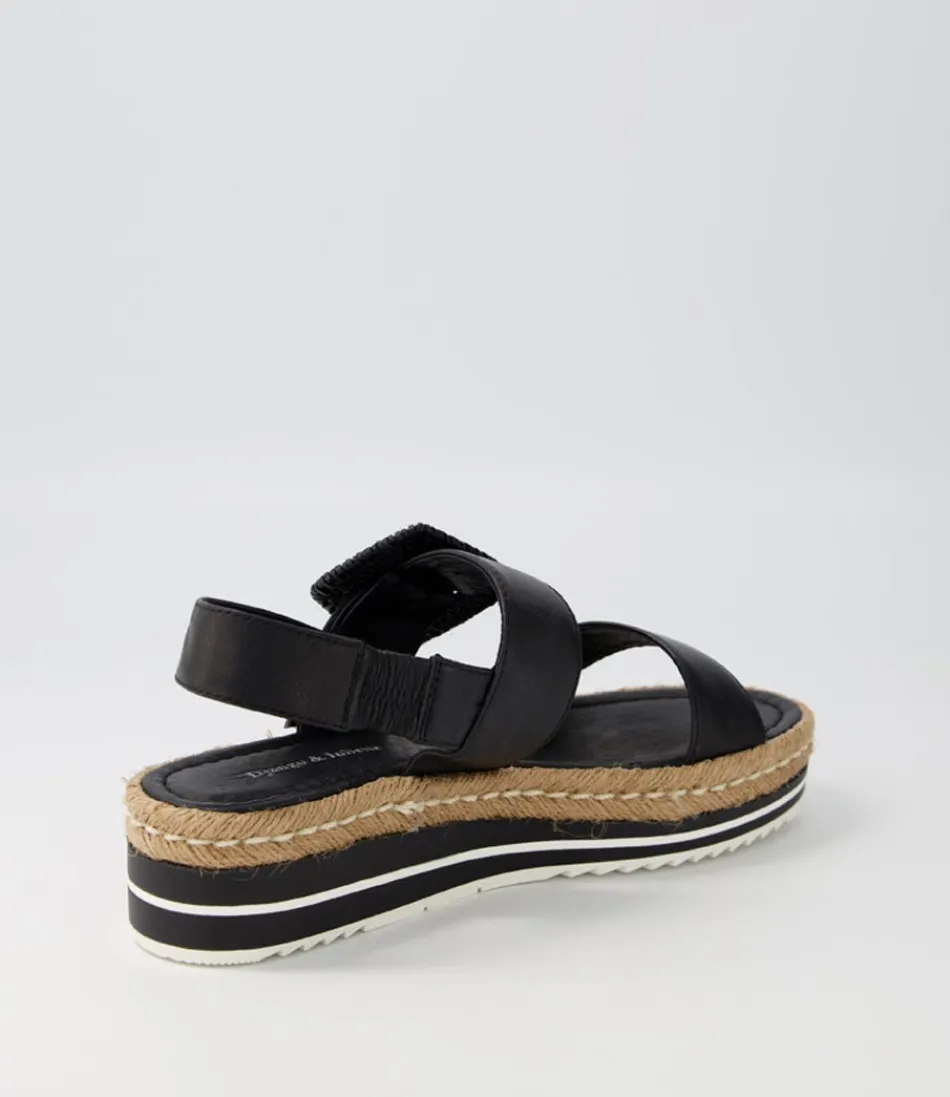 Espadrilles élégantes pour femme DJANGO & JULIETTE - Modèle Anton en cuir noir souple
