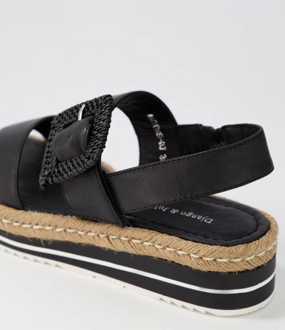 Espadrilles élégantes pour femme DJANGO & JULIETTE - Modèle Anton en cuir noir souple