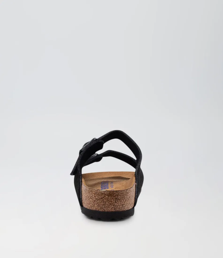 Sandales Souples BIRKENSTOCK Arizona - Confort Optimal en Suède Noir (Modèle SFB) - Marque Allemande Authentique
