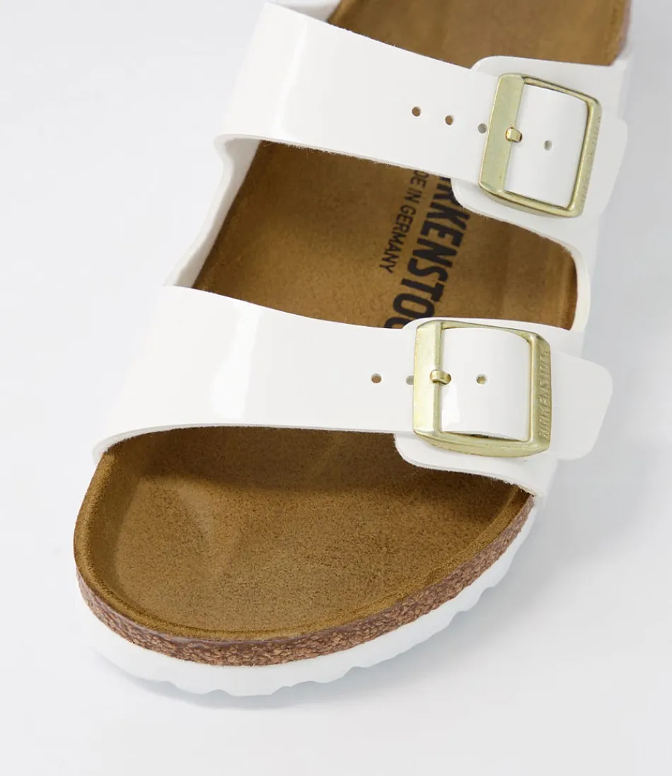 Sandales BIRKENSTOCK Arizona Original - Blanc Ivoire Verni Brillant pour Femme | Confort Optimal & Style Urbain 

(Note : J'ai restructuré la formulation en respectant les conventions marketing françaises, ajouté des descripteurs sensoriels comme 