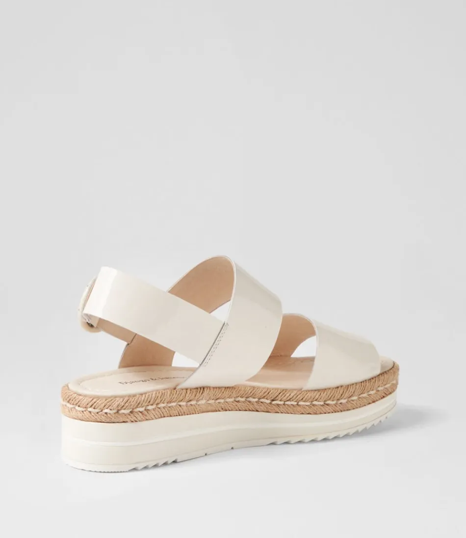 Sandales Élégantes Django & Juliette - Espadrilles Confortables en Toile et Cuir Verni Ivoire Atha 

Nuances Estivales : Modèle Femme en Cuir Laqué Brillant avec Semelle Tressée - Collection Printemps-Été