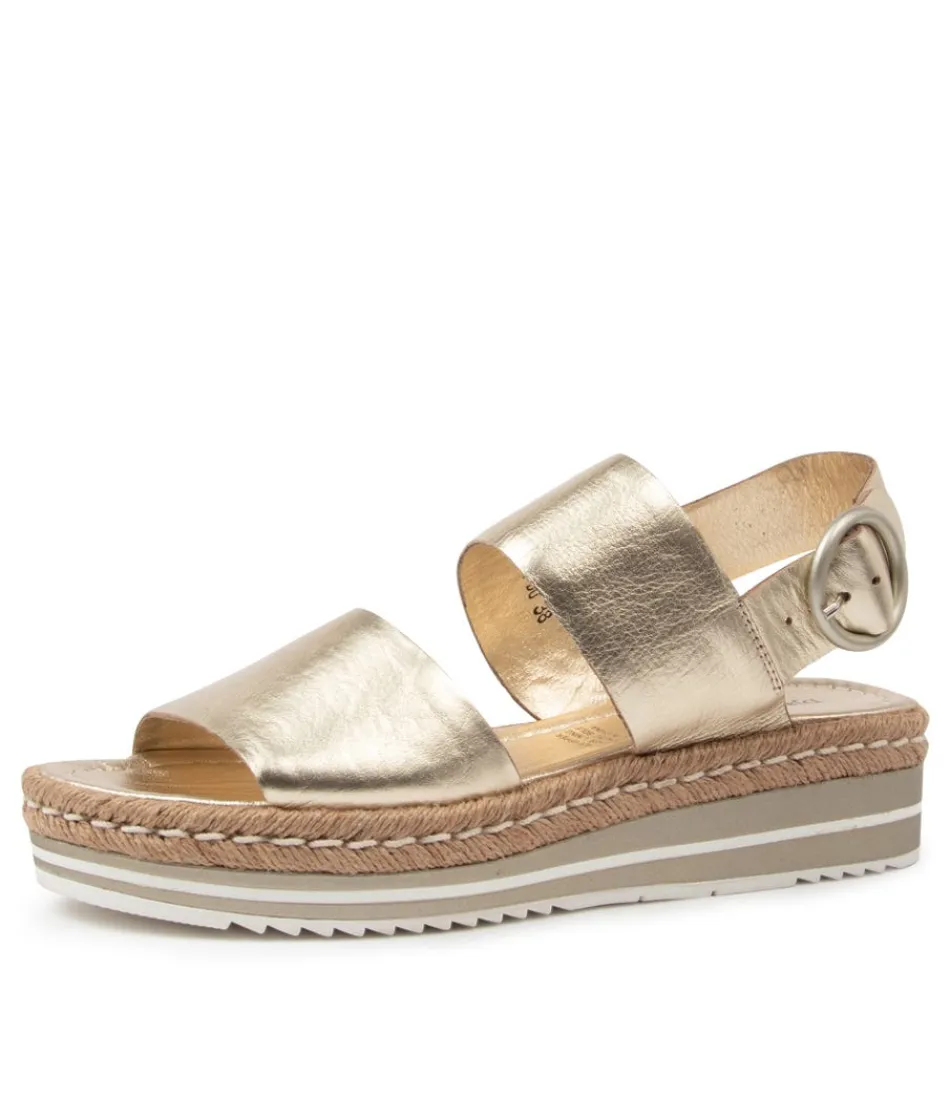 Espadrilles DJANGO & JULIETTE pour femme - Modèle Atha en cuir doré clair, élégantes et confortables