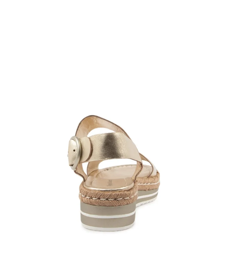 Espadrilles DJANGO & JULIETTE pour femme - Modèle Atha en cuir doré clair, élégantes et confortables