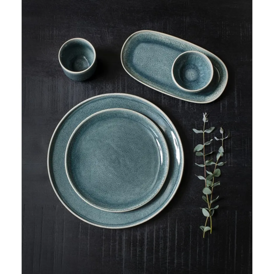 Assiette plate contemporaine Audrey en grès émaillé - Diamètre 27,5 cm (hauteur 3 cm) - Décor canard artistique - Collection vaisselle Pomax