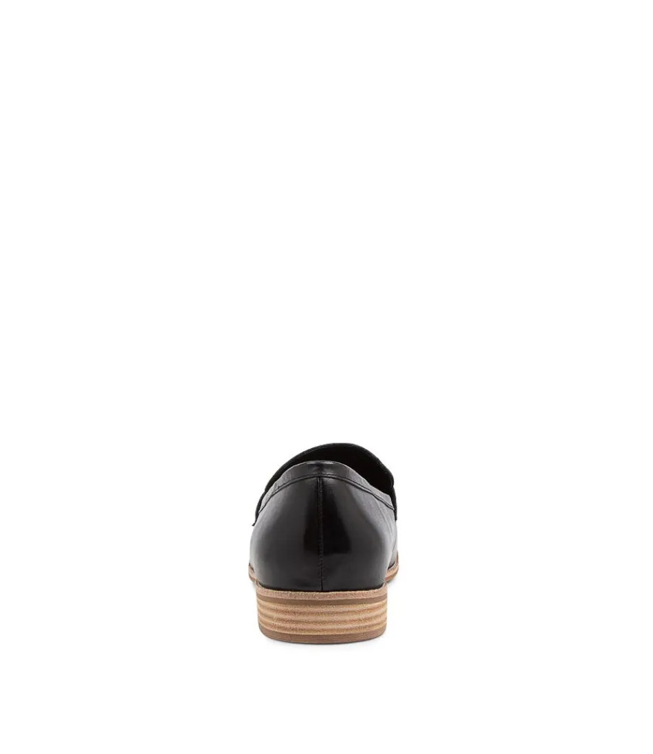 Mocassins femme élégants Django & Juliette - Modèle Avetta en cuir noir souple, grande taille