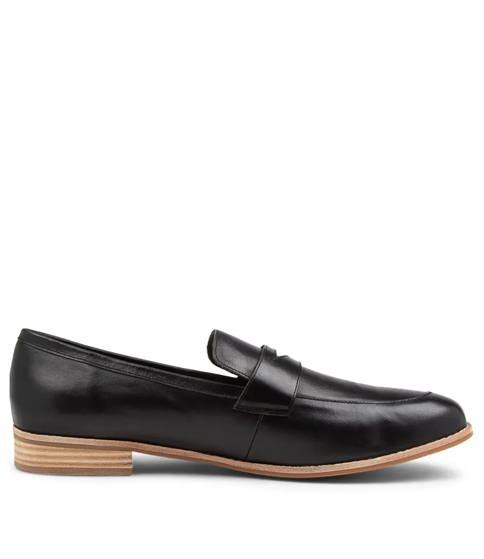 Mocassins femme élégants Django & Juliette - Modèle Avetta en cuir noir souple, grande taille