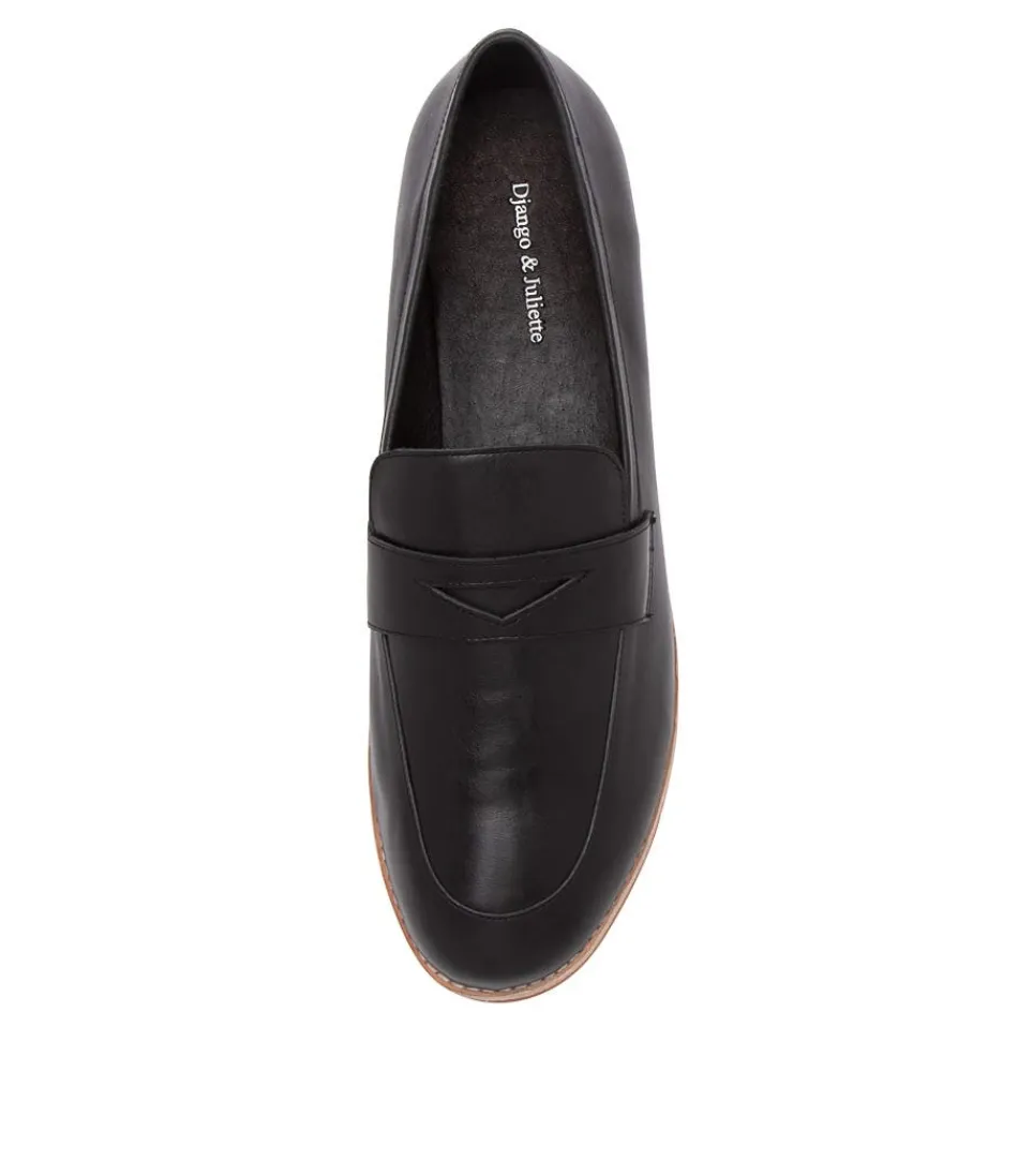 Mocassins femme élégants Django & Juliette - Modèle Avetta en cuir noir souple, grande taille