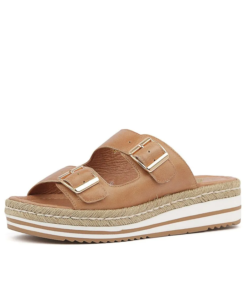 Sandales Élégantes Django & Juliette - Cuir Souple Brun Foncé pour Femme | Semelle Espadrille Confortable | Style Bohème Élégant