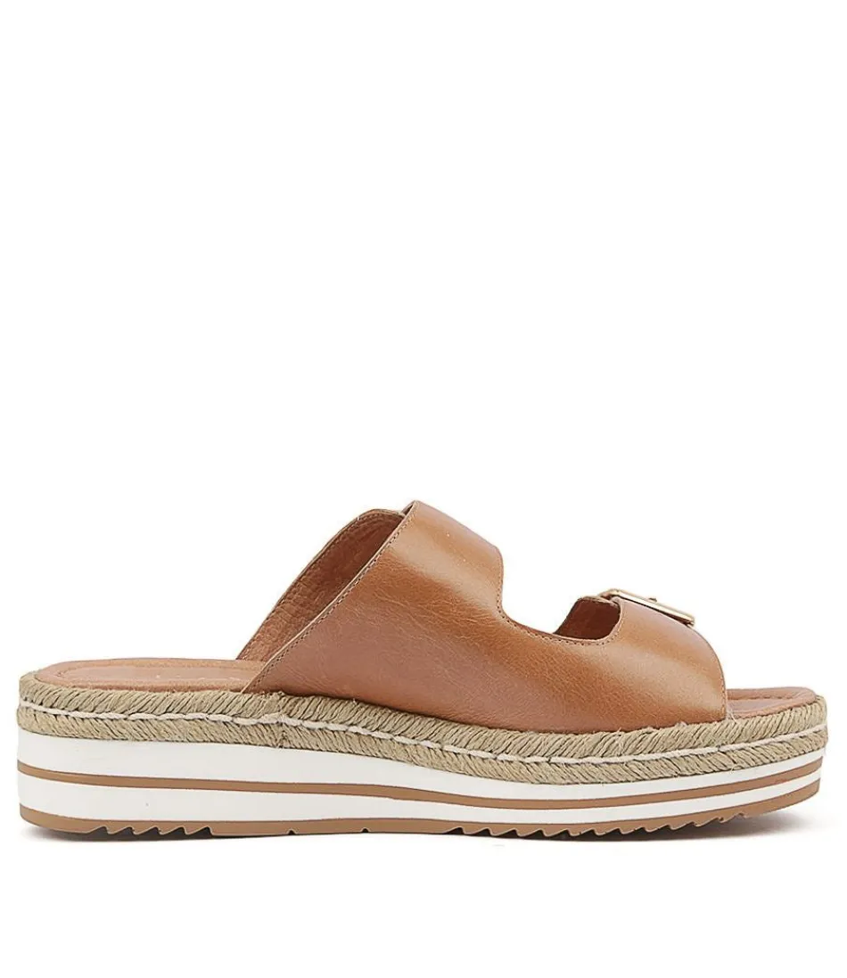 Sandales Élégantes Django & Juliette - Cuir Souple Brun Foncé pour Femme | Semelle Espadrille Confortable | Style Bohème Élégant