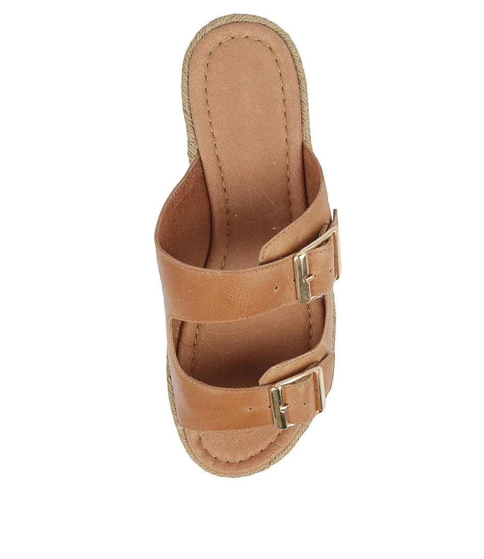 Sandales Élégantes Django & Juliette - Cuir Souple Brun Foncé pour Femme | Semelle Espadrille Confortable | Style Bohème Élégant