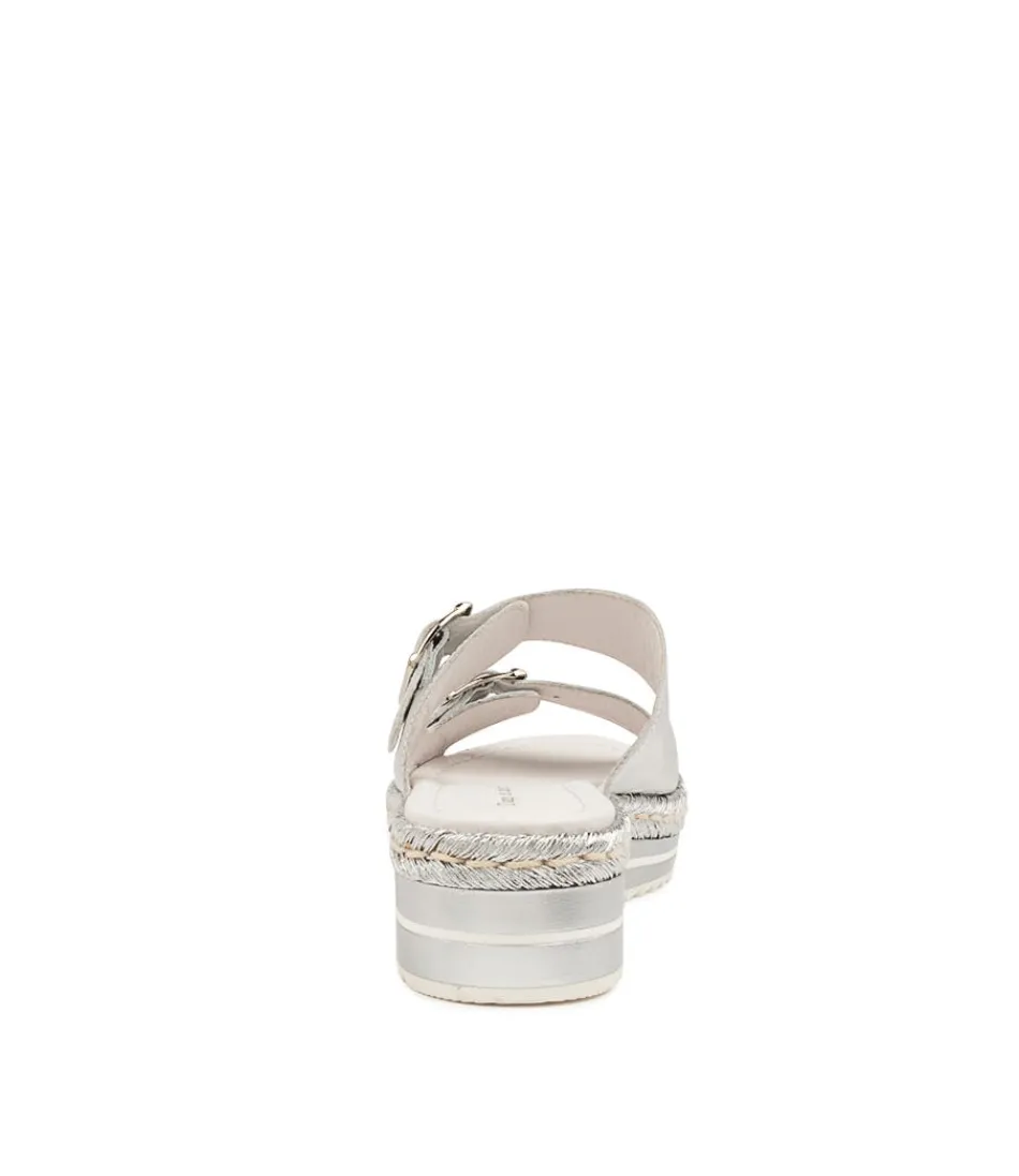 Espadrilles Femme Django & Juliette - Tressage Cuir Argenté Élégant, Style Bohème Chic pour Saisons Lumineuses