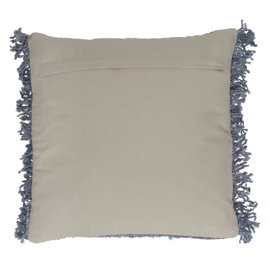 Pomax - Coussin Ayala en Coton Bio 45x45 cm, Bleu-Gris Anthracite (Déco Moderne, Durable et Confortable)