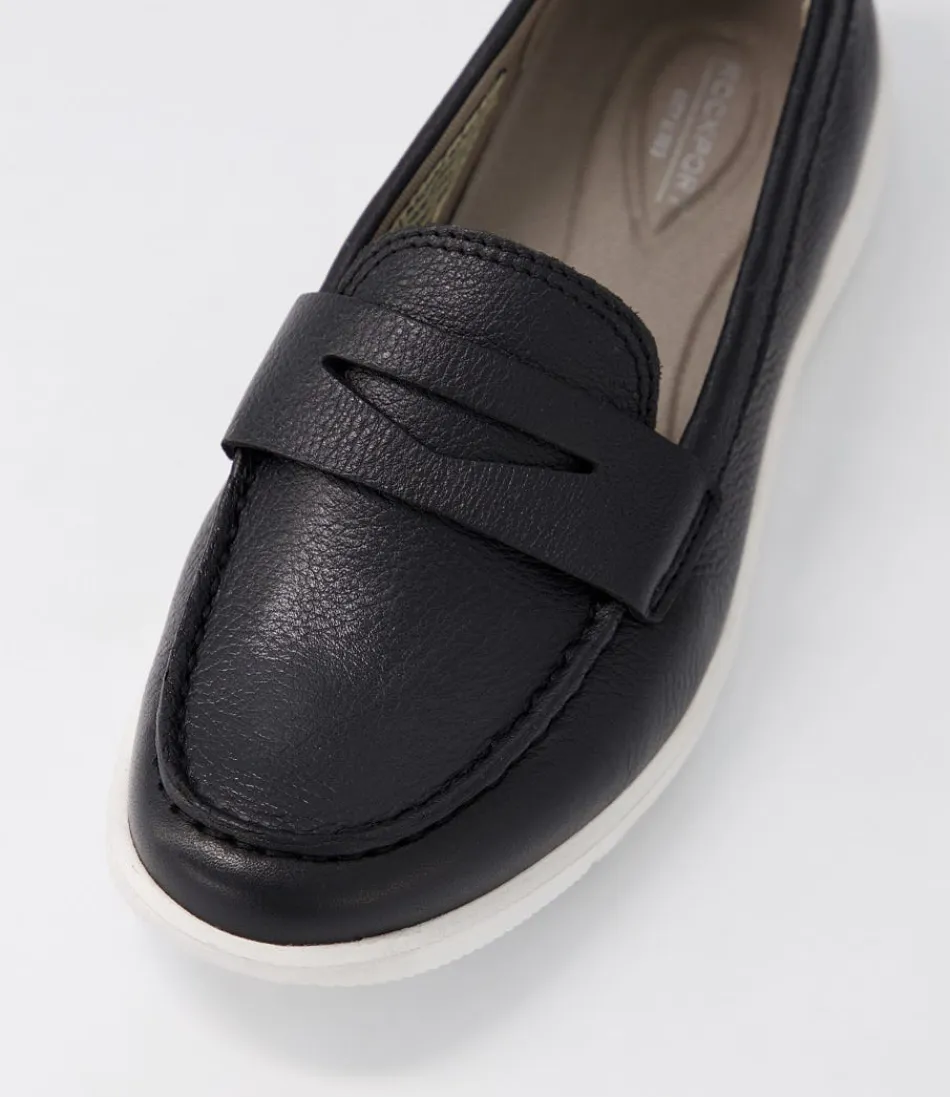 Ballerines Femme Rockport Ayva - Cuir Noir Lavable à Détails Penny Élégants, Confortables pour Toutes Vos Sorties