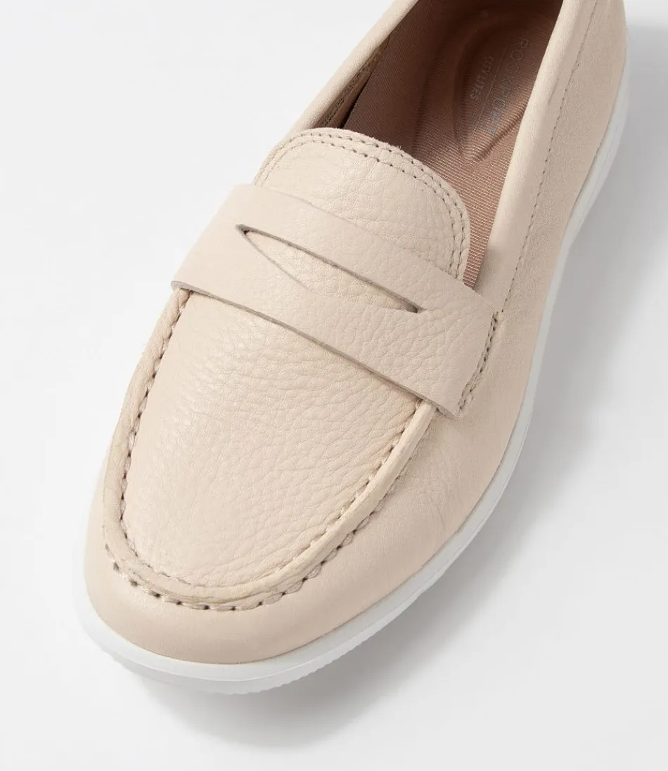 ROCKPORT - Mocassins Ayva Lavables en Cuir Vanillé - Modèle Penny Intemporel pour Femme