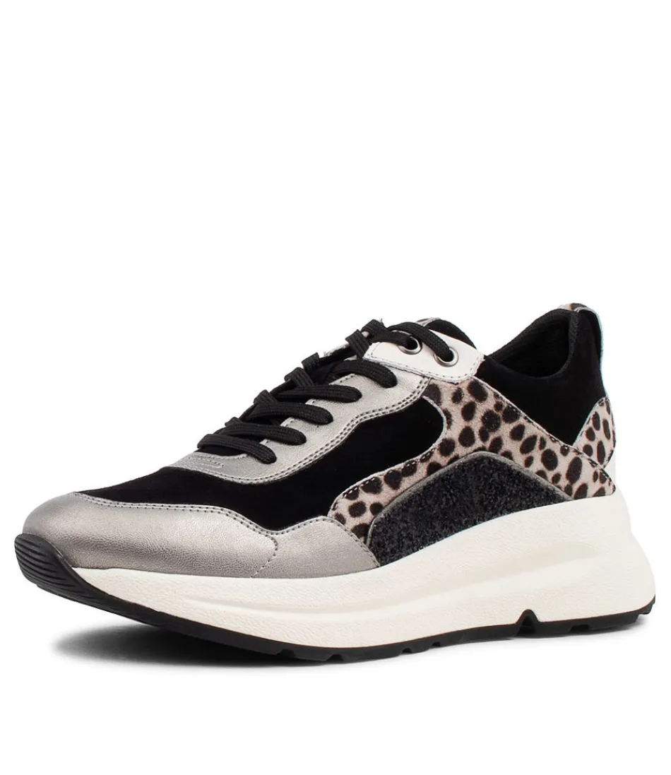 GEOX Backsie - Baskets Femme en Daim Souple Noir Mixte - Confort Optimal pour un Style Urbain